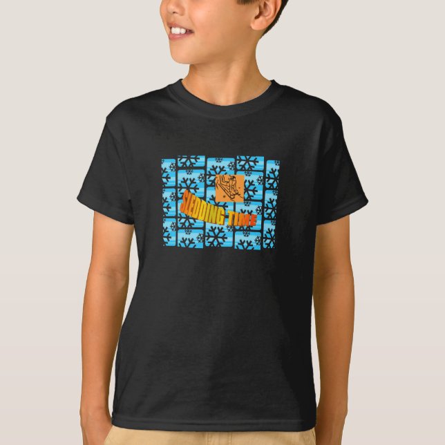 KIDS SLEDDING TIME T-Shirt (Front)