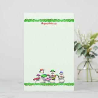 Kids Snow People Christmas Stationery