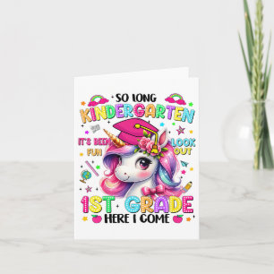 Kids So Long Kindergarten Graduation Graduate Unic Card