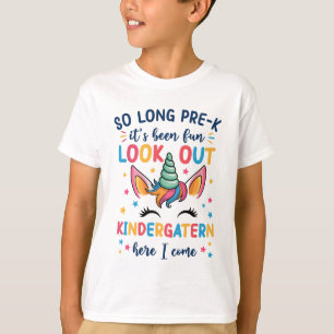 Kids So Long Pre-K It's Been Fun Kindergarten Here T-Shirt