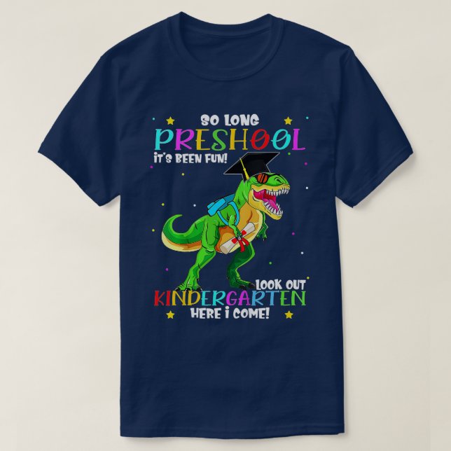 Kids So Long Preschool Graduation class 2022 dinos T-Shirt (Design Front)