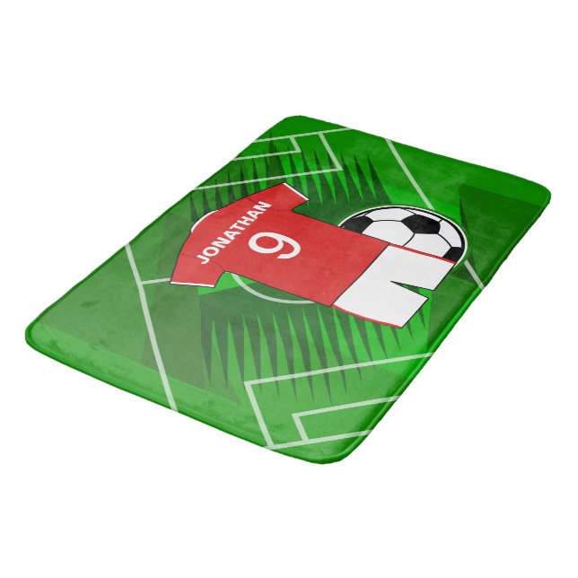 Kids soccer Bedroom Collection 1 Bath Mat (Angled)
