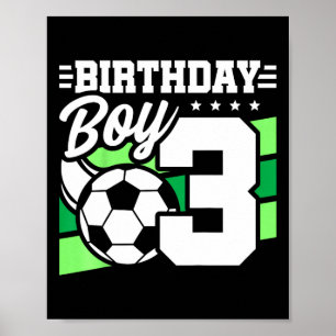 Kids Soccer Birthday Party - 3 Year Old Boy - 3rd  Poster