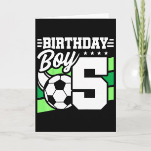 Kids Soccer Birthday Party - 5 Year Old Boy - 5th Card