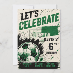 Kids Soccer Birthday Party Invitation