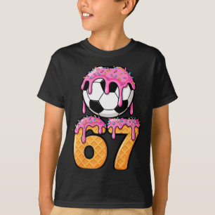 Kids Soccer Drip Number 67 Boys Soccer Player 67 S T-Shirt