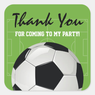 Kids Soccer Football Birthday Party Square Sticker