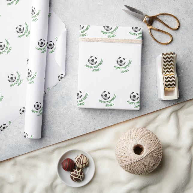 Kids Soccer Football Birthday Wrapping Paper (Crafts)