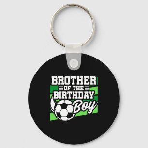 Kids Soccer Football Party Brother Of Birthday Boy Keychain