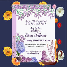Kids Soft Blue Pastel Bud Lilac Hydrangea Birthday