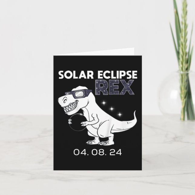 Kids Solar Eclipse T Rex 04.08.2024 Dino Fun Toddl Card (Front)