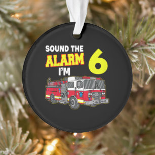 Kids Sound Alarm Im 6 Kids Fire Truck Firefighter Ornament