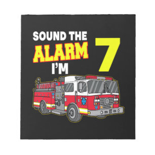 Kids Sound Alarm Im 7 Kids Fire Truck Firefighter Notepad