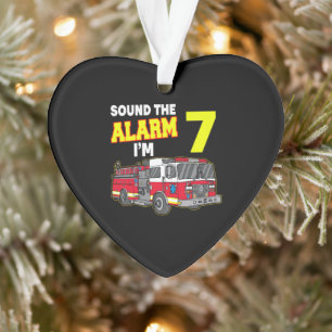 Kids Sound Alarm Im 7 Kids Fire Truck Firefighter Ornament