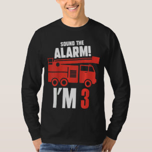 Kids Sound The Alarm I'm 3 Three years Birthday Ki T-Shirt