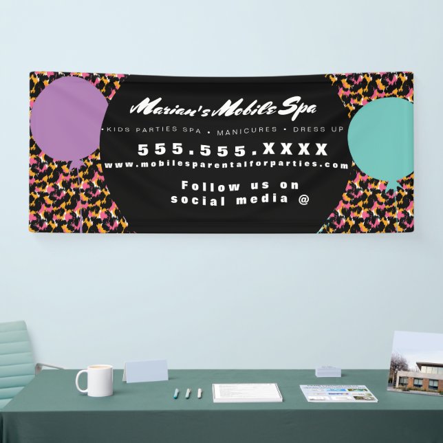 Kids Spa Bus Party Rental Business Banner (Tradeshow)