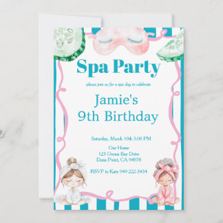 Kids Spa Party Birthday Invitation