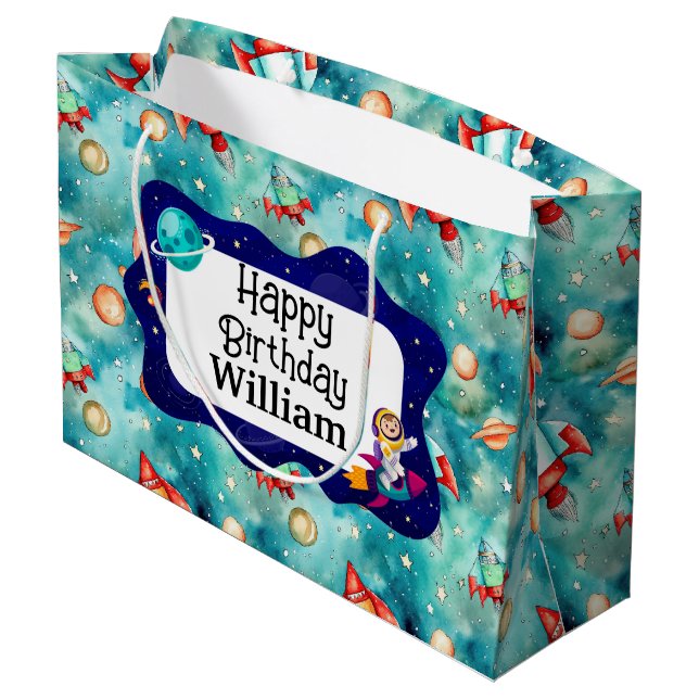 Kids Space Explorer  Large Gift Bag (Back Angled)