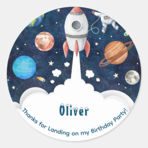 Kids Space theam thanks Classic Round Sticker