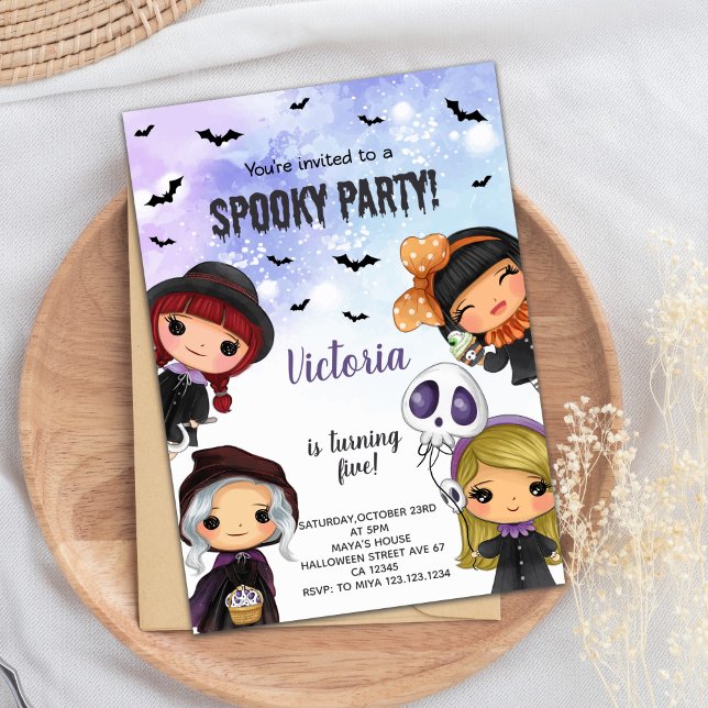 Kids Spooky Halloween Birthday Party Invitation (Kids Halloween Birthday Invitations)
