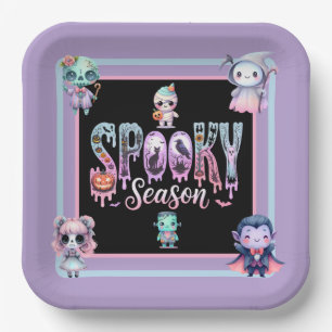 Kids Spooky Season Halloween Paper Plate