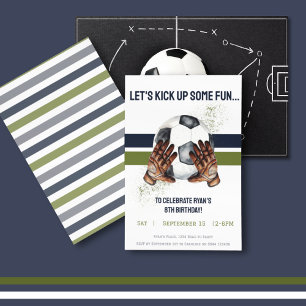 Kids Sport Soccer Birthday Party Invitation