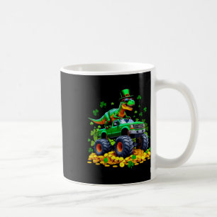 Kids St Patricks Day 2026 - Dinosaur Riding Monste Coffee Mug