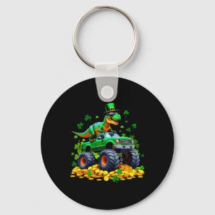 Kids St Patricks Day 2026 - Dinosaur Riding Monste Keychain