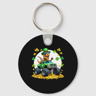 Kids St Patricks Day 2026 - Dinosaur Riding Monste Keychain