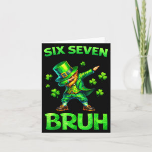 Kids st patricks day 67 leprechaun dab six seven card