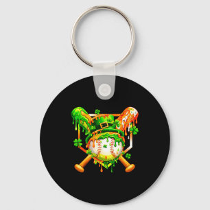Kids st patricks day baseball drip ice cream boys keychain