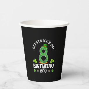 Kids St. Patrick's Day Birthday 8th 2015 T-Shirt Paper Cups