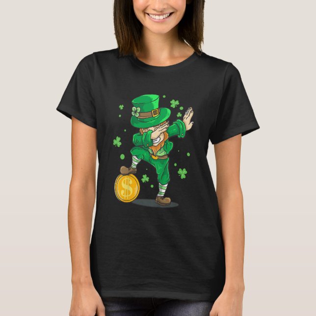 Kids St Patricks Day Dabbing Leprechaun Costume Ir T-Shirt (Front)