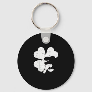 Kids St Patricks Day Dino Shamrock Saint Paddys Tr Keychain