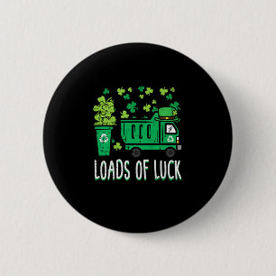 Kids St Patricks Day Garbage Truck Load Of Luck To 2 Inch Round Button