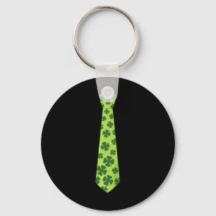 Kids St Patricks Day Irish Clover Tie Shamrock Tod Keychain