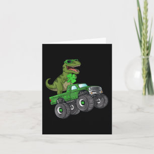 Kids St Patricks Day T Rex Riding Monster Truck To Card