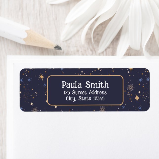 Kids Starry Night Sky Stars Adresse de retour (En situation)