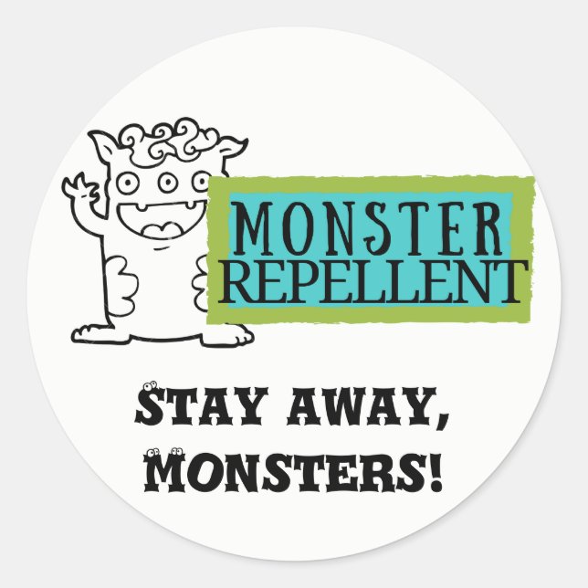 Kids Stickers - Monster Repellent (Front)