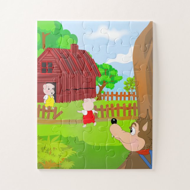 Kids Story Puzzle - Three Little Pigs Jigsaw (Vertical)