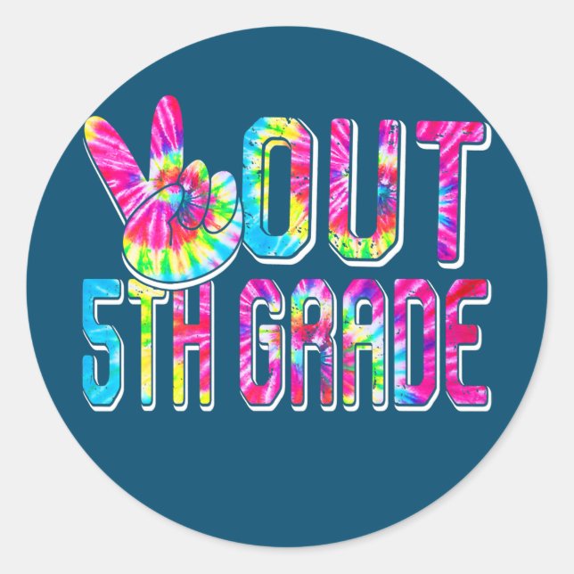 Kids Student Graduation Out 5th Grade Last Day Of Classic Round Sticker (Front)