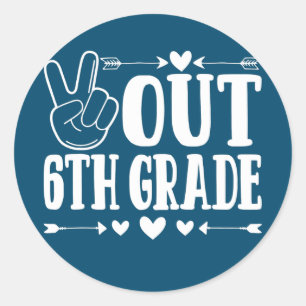 Kids Student Graduation Out 6th Grade Last Day Of Classic Round Sticker