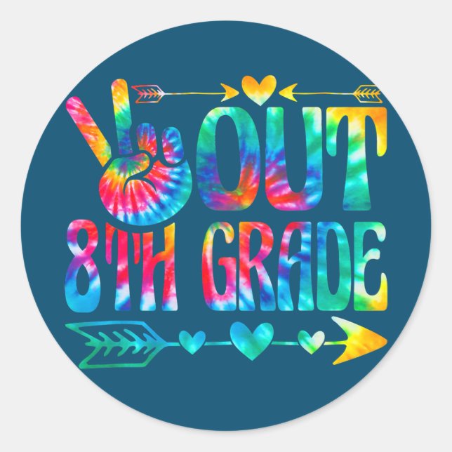 Kids Student Graduation Out 8th Grade Last Day Of Classic Round Sticker (Front)