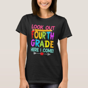 Kids Student Look Out Fourth Grade Here I Come Cr T-Shirt