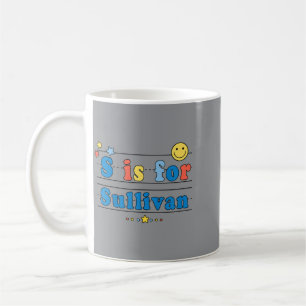 Kids Sullivan Name Shirt Alphabet S Is For Coffee Mug