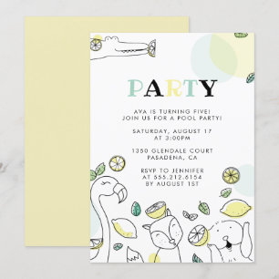 Kid's Summer Birthday Party Invitation