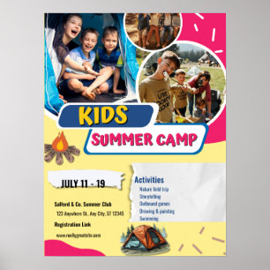 Kids Summer Camp Flyer, Kids Bootcamp Summer  Poster