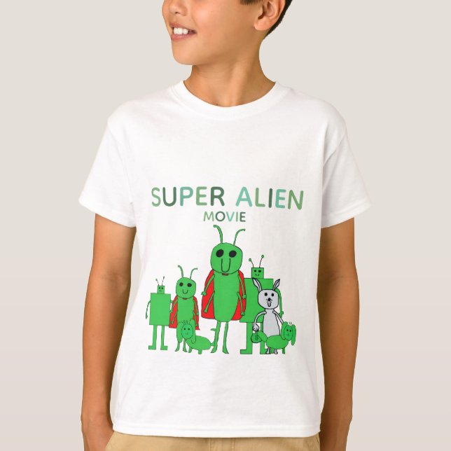 Kids' Super Alien Movie Tee w/cast (Front)