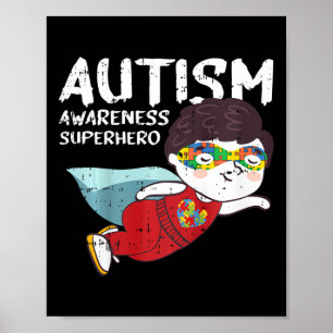 Kids Superhero Child Autism Awareness Gifts For Bo Poster
