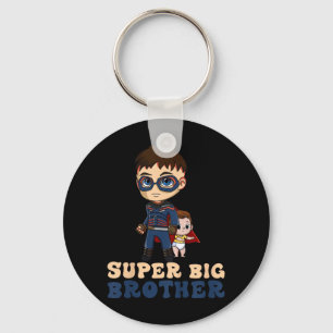Kids Superhero Super Big Brother Older Bro Keychain